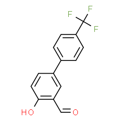 ChemSpider 2D Image | 4-Hydroxy-4'-(trifluoromethyl)-3-biphenylcarbaldehyde | C14H9F3O2
