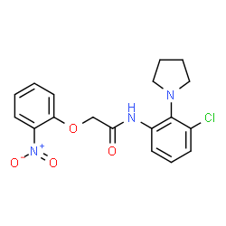 ChemSpider 2D Image | N-[3-Chloro-2-(1-pyrrolidinyl)phenyl]-2-(2-nitrophenoxy)acetamide | C18H18ClN3O4