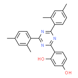 ChemSpider 2D Image | 2-(2,4-Dihydroxyphenyl)-4,6-bis(2,4-dimethylphenyl)-1,3,5-triazine | C25H23N3O2