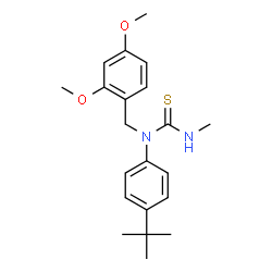 ChemSpider 2D Image | 1-(2,4-Dimethoxybenzyl)-3-methyl-1-[4-(2-methyl-2-propanyl)phenyl]thiourea | C21H28N2O2S