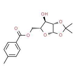 ChemSpider 2D Image | 1,2-O-Isopropylidene-5-O-(4-methylbenzoyl)-beta-D-arabinofuranose | C16H20O6