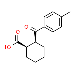 ChemSpider 2D Image | (1R,2S)-2-(4-Methylbenzoyl)cyclohexanecarboxylic acid | C15H18O3