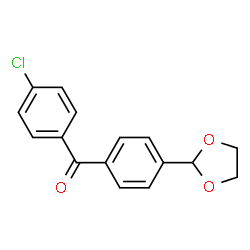 ChemSpider 2D Image | 2-[4-(4-chlorobenzoyl)phenyl]-1,3-dioxolane | C16H13ClO3