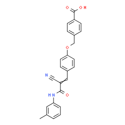 ChemSpider 2D Image | 4-[(4-{2-Cyano-3-[(3-methylphenyl)amino]-3-oxo-1-propen-1-yl}phenoxy)methyl]benzoic acid | C25H20N2O4