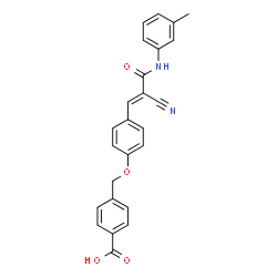 ChemSpider 2D Image | 4-[(4-{(1E)-2-Cyano-3-[(3-methylphenyl)amino]-3-oxo-1-propen-1-yl}phenoxy)methyl]benzoic acid | C25H20N2O4