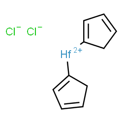 ChemSpider 2D Image | Di-1,3-cyclopentadien-1-ylhafnium(2+) dichloride | C10H10Cl2Hf