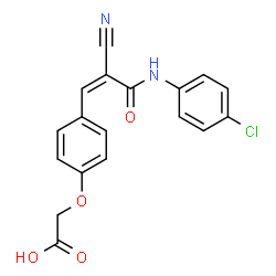 ChemSpider 2D Image | (4-{(1Z)-3-[(4-Chlorophenyl)amino]-2-cyano-3-oxo-1-propen-1-yl}phenoxy)acetic acid | C18H13ClN2O4