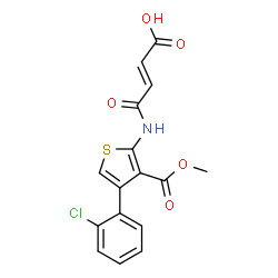 ChemSpider 2D Image | (2E)-4-{[4-(2-Chlorophenyl)-3-(methoxycarbonyl)-2-thienyl]amino}-4-oxo-2-butenoic acid | C16H12ClNO5S