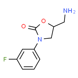 ChemSpider 2D Image | 5-(Aminomethyl)-3-(3-fluorophenyl)-1,3-oxazolidin-2-one | C10H11FN2O2