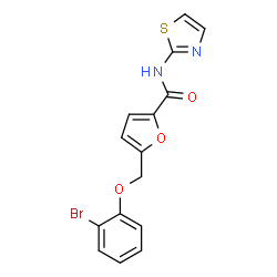 ChemSpider 2D Image | 5-[(2-Bromophenoxy)methyl]-N-(1,3-thiazol-2-yl)-2-furamide | C15H11BrN2O3S