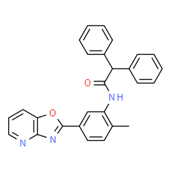 ChemSpider 2D Image | N-[2-Methyl-5-([1,3]oxazolo[4,5-b]pyridin-2-yl)phenyl]-2,2-diphenylacetamide | C27H21N3O2