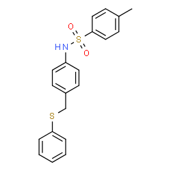 ChemSpider 2D Image | 4-Methyl-N-{4-[(phenylsulfanyl)methyl]phenyl}benzenesulfonamide | C20H19NO2S2