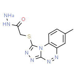 ChemSpider 2D Image | 2-[(7-Methyl[1,2,4]triazolo[3,4-c][1,2,4]benzotriazin-1-yl)sulfanyl]acetohydrazide | C11H11N7OS