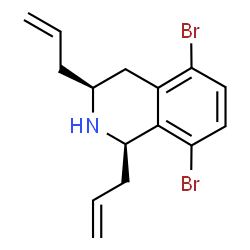 ChemSpider 2D Image | (1R,3S)-1,3-Diallyl-5,8-dibromo-1,2,3,4-tetrahydroisoquinoline | C15H17Br2N