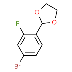 ChemSpider 2D Image | 2-(4-Bromo-2-fluorophenyl)-1,3-dioxolane | C9H8BrFO2
