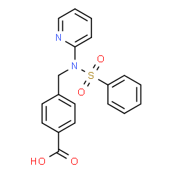 ChemSpider 2D Image | 4-{[(Phenylsulfonyl)(2-pyridinyl)amino]methyl}benzoic acid | C19H16N2O4S