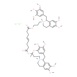 ChemSpider 2D Image | 2,2'-{[(4E)-1,8-Dioxo-4-octene-1,8-diyl]bis(oxy-3,1-propanediyl)}bis[6,7-dimethoxy-2-methyl-1-(3,4,5-trimethoxybenzyl)-1,2,3,4-tetrahydroisoquinolinium] dichloride | C58H80Cl2N2O14