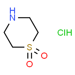 ChemSpider 2D Image | Thiomorpholine 1,1-dioxide hydrochloride | C4H10ClNO2S