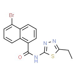 ChemSpider 2D Image | 5-Bromo-N-(5-ethyl-1,3,4-thiadiazol-2-yl)-1-naphthamide | C15H12BrN3OS