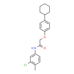 ChemSpider 2D Image | N-(3-Chloro-4-methylphenyl)-2-(4-cyclohexylphenoxy)acetamide | C21H24ClNO2