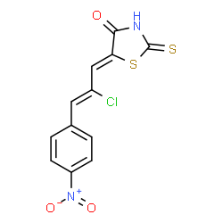 ChemSpider 2D Image | (5Z)-5-[(2Z)-2-Chloro-3-(4-nitrophenyl)-2-propen-1-ylidene]-2-thioxo-1,3-thiazolidin-4-one | C12H7ClN2O3S2
