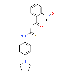 ChemSpider 2D Image | 3-(2-NITROBENZOYL)-1-[4-(PYRROLIDIN-1-YL)PHENYL]THIOUREA | C18H18N4O3S