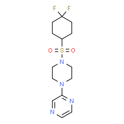 ChemSpider 2D Image | 2-{4-[(4,4-Difluorocyclohexyl)sulfonyl]-1-piperazinyl}pyrazine | C14H20F2N4O2S