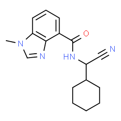 ChemSpider 2D Image | N-[Cyano(cyclohexyl)methyl]-1-methyl-1H-benzimidazole-4-carboxamide | C17H20N4O