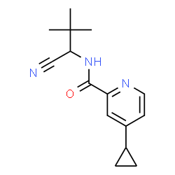 ChemSpider 2D Image | N-(1-Cyano-2,2-dimethylpropyl)-4-cyclopropyl-2-pyridinecarboxamide | C15H19N3O