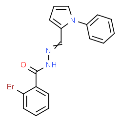 ChemSpider 2D Image | 2-Bromo-N'-[(1-phenyl-1H-pyrrol-2-yl)methylene]benzohydrazide | C18H14BrN3O
