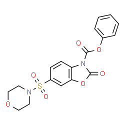 ChemSpider 2D Image | Phenyl 6-(4-morpholinylsulfonyl)-2-oxo-1,3-benzoxazole-3(2H)-carboxylate | C18H16N2O7S