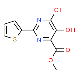 ChemSpider 2D Image | Methyl 5,6-dihydroxy-2-(2-thienyl)-4-pyrimidinecarboxylate | C10H8N2O4S