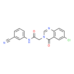ChemSpider 2D Image | 2-(6-Chloro-4-oxo-3(4H)-quinazolinyl)-N-(3-cyanophenyl)acetamide | C17H11ClN4O2