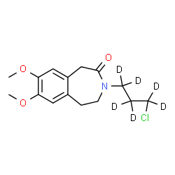 ChemSpider 2D Image | 3-[3-Chloro(~2~H_6_)propyl]-7,8-dimethoxy-1,3,4,5-tetrahydro-2H-3-benzazepin-2-one | C15H14D6ClNO3