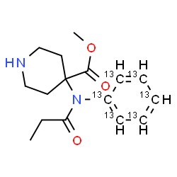 ChemSpider 2D Image | Methyl 4-[(~13~C_6_)phenyl(propionyl)amino]-4-piperidinecarboxylate | C1013C6H22N2O3