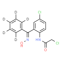 ChemSpider 2D Image | 2-Chloro-N-(4-chloro-2-{(E)-(hydroxyimino)[(~2~H_5_)phenyl]methyl}phenyl)acetamide | C15H7D5Cl2N2O2