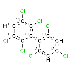 ChemSpider 2D Image | 2,2',3,4',5,6,6'-Heptachloro(~13~C_12_)biphenyl | 13C12H3Cl7
