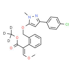 ChemSpider 2D Image | (~2~H_3_)Methyl (2E)-2-[2-({[3-(4-chlorophenyl)-1-methyl-1H-pyrazol-5-yl]oxy}methyl)phenyl]-3-methoxyacrylate | C22H18D3ClN2O4