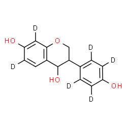 ChemSpider 2D Image | 3-[4-Hydroxy(~2~H_4_)phenyl]-4,7-(6,8-~2~H_2_)chromanediol | C15H8D6O4