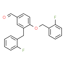 ChemSpider 2D Image | 3-(2-Fluorobenzyl)-4-[(2-fluorobenzyl)oxy]benzaldehyde | C21H16F2O2