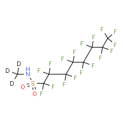 ChemSpider 2D Image | 1,1,2,2,3,3,4,4,5,5,6,6,7,7,8,8,8-Heptadecafluoro-N-(~2~H_3_)methyl-1-octanesulfonamide | C9HD3F17NO2S