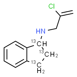 ChemSpider 2D Image | N-(2-Chloro-2-propen-1-yl)-1-(1,2,3-~13~C_3_)indanamine | C913C3H14ClN