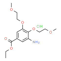 ChemSpider 2D Image | Ethyl 3-amino-4,5-bis(2-methoxyethoxy)benzoate hydrochloride (1:1) | C15H24ClNO6