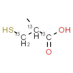 ChemSpider 2D Image | 2-Methyl-3-sulfanyl(~13~C_3_)propanoic acid | C13C3H8O2S