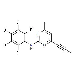 ChemSpider 2D Image | 4-Methyl-N-(~2~H_5_)phenyl-6-(1-propyn-1-yl)-2-pyrimidinamine | C14H8D5N3