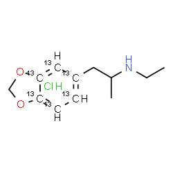 ChemSpider 2D Image | 1-[(3a,4,5,6,7,7a-~13~C_6_)-1,3-Benzodioxol-5-yl]-N-ethyl-2-propanamine hydrochloride (1:1) | C613C6H18ClNO2