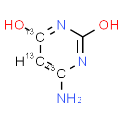 ChemSpider 2D Image | 6-Amino-2,4-(4,5,6-~13~C_3_)pyrimidinediol | C13C3H5N3O2