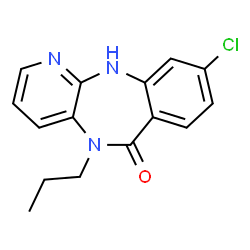 ChemSpider 2D Image | 9-Chloro-5-propyl-5,11-dihydro-6H-pyrido[2,3-b][1,4]benzodiazepin-6-one | C15H14ClN3O