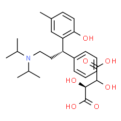 ChemSpider 2D Image | (2S)-2,3-Dihydroxysuccinic acid - 2-[(1S)-3-(diisopropylamino)-1-phenylpropyl]-4-methylphenol (1:1) | C26H37NO7