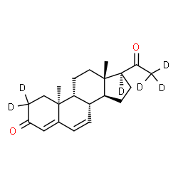 ChemSpider 2D Image | (9beta,10alpha)-(2,2,17,21,21,21-~2~H_6_)Pregna-4,6-diene-3,20-dione | C21H22D6O2